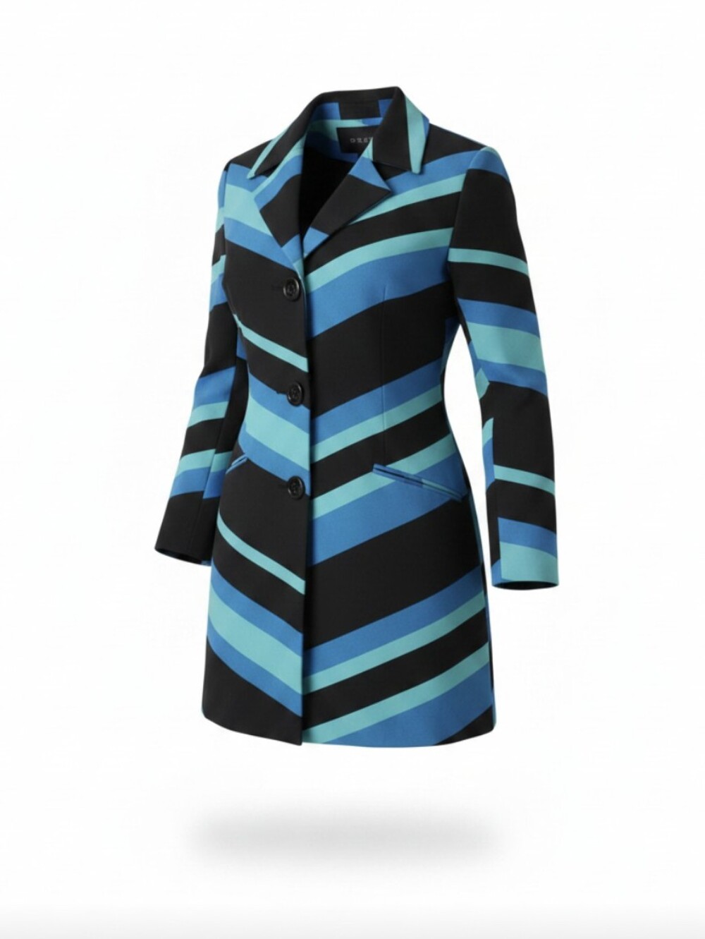 Vesti Trench Coat Striped Colorful Whimsical Button Up Chevron Striped Sz 6